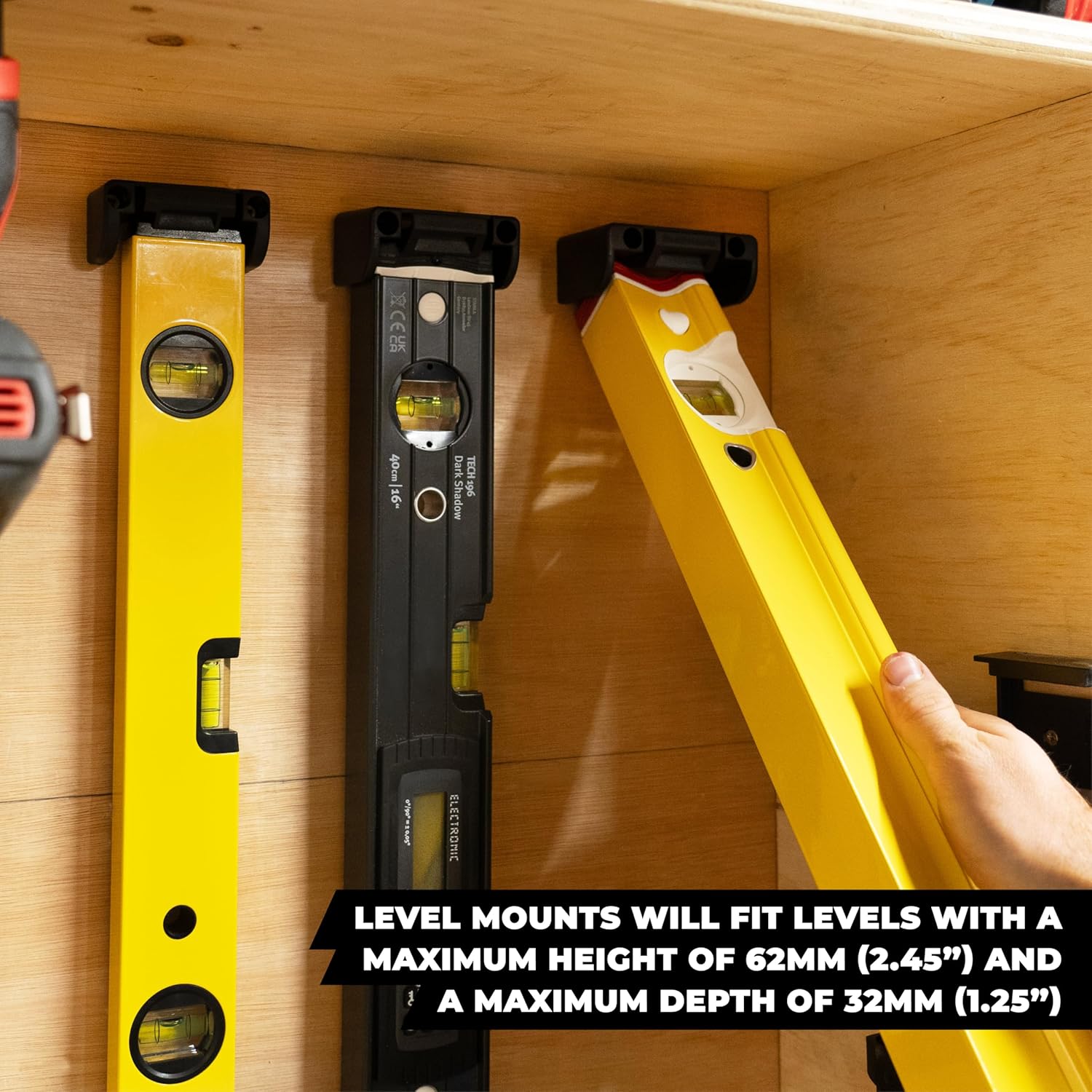 StealthMounts Universal Level Holder | Locking Level Mount Storage Clips for 90% of Levels (2 Pack) - Keep Your Surveying Equipment Organised with Effortless Organisation.