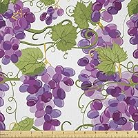 Vista 151 de Lunarable Tela suculenta de The Yard, flores en acuarela estilo pintura coloridas flores de primavera tema de jardinería, tela de microfibra