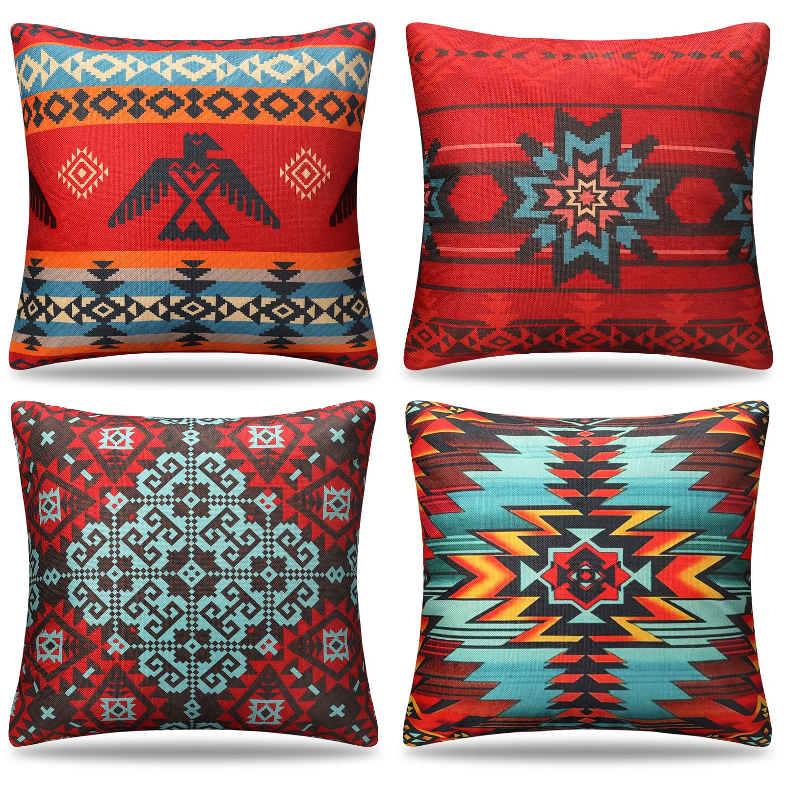 Peiyeety Kissenbezug 45,7x45,7cm - Roter Fasan Bauernhaus Design