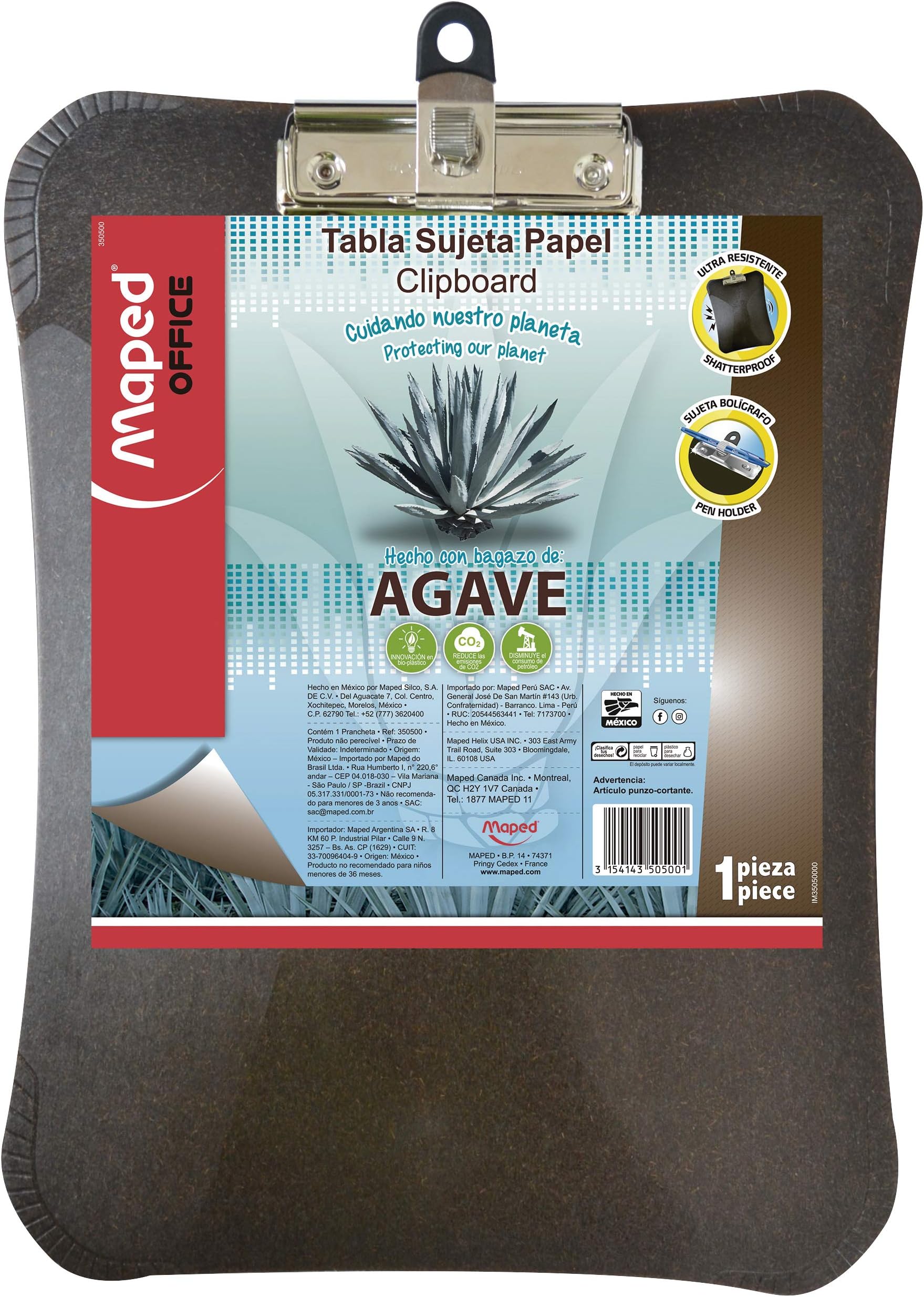 Maped Agave, Clipboard, Tabla sujeta papel, elaborado con agave