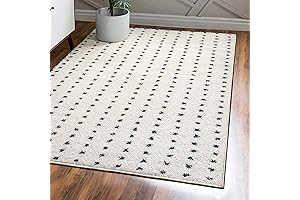 JONATHAN Y Black and White Modern Geometric Area Rug 8X10