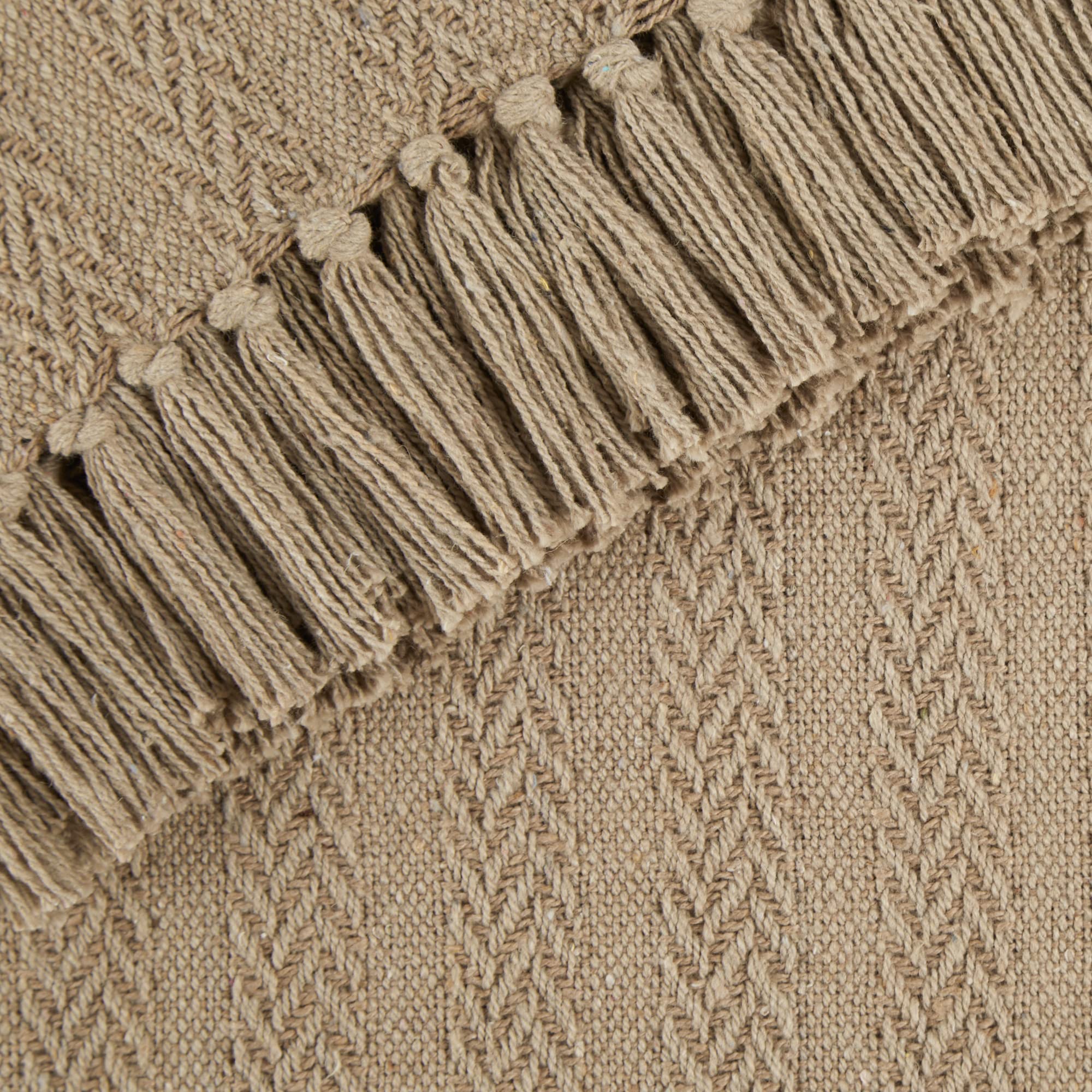 DII Überwurfdecke Sechseckiges Muster – 127 X 152 Cm, Beige, 100% Baumwolle | Mit Fransen, Waschbar | Für Couch, Bett & Outdoor