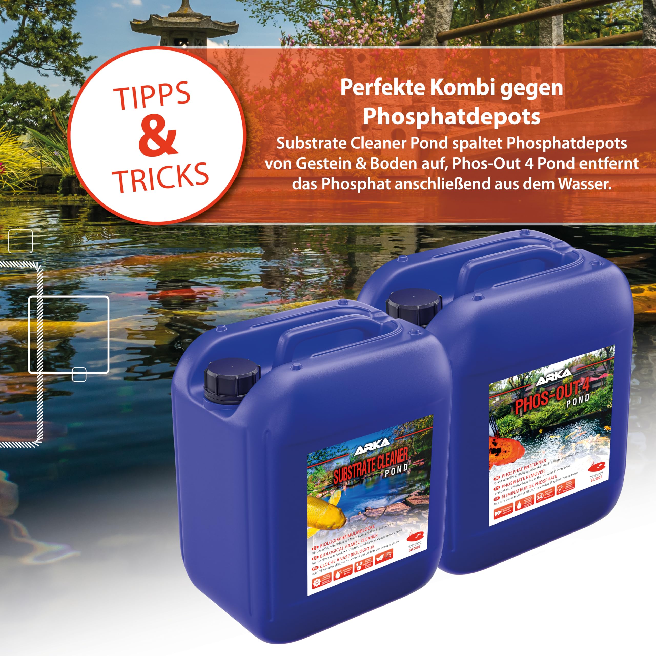Phosphatentferner Teich 5000 ml - Phos-Out 4 Senkt Phosphat PO4 Sofort
