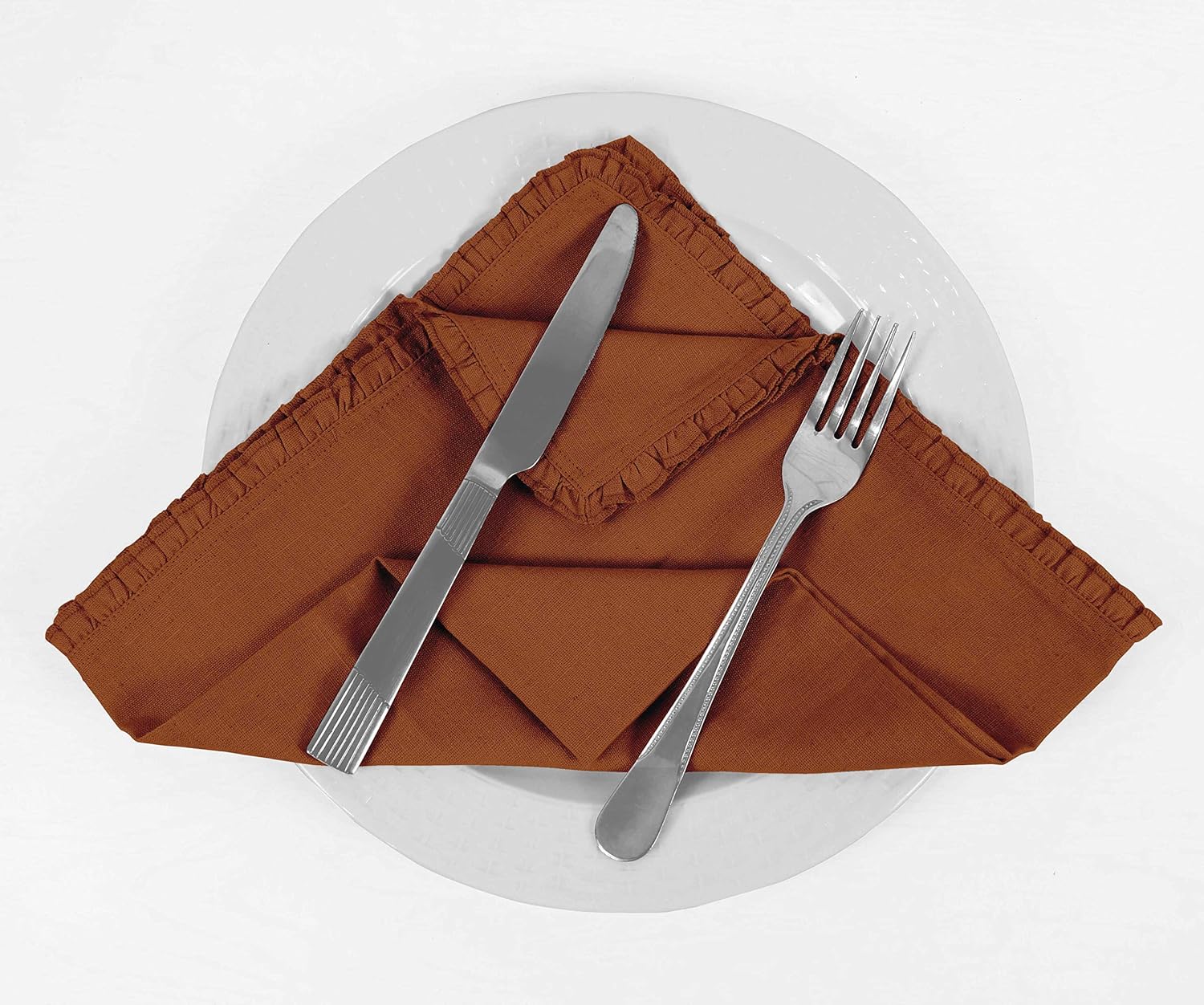 Rust Brown Home Decor Everyday Basic Washable Table Linen Napkin Set-Pack of 12