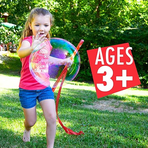 Miniatura 5 de El kit de burbujas grandes de BUBBLETHING incluye la varita de burbujas gigante original y mezcla para hacer una solución de 2.7 galones, juegos