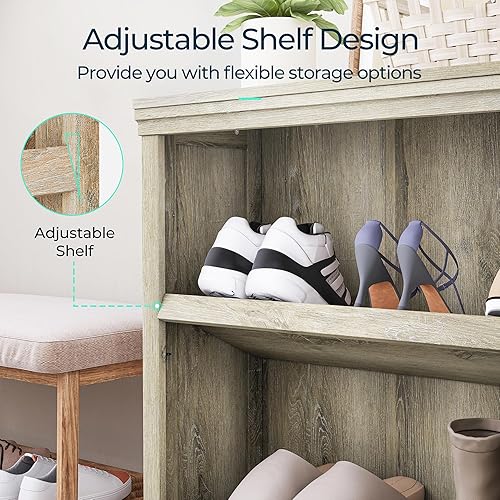 Miniatura 6 de LINSY HOME Estantería y estantería de 2 niveles, estantes pequeños de almacenamiento de madera para oficina en casa, sala de estar, dormitorio,