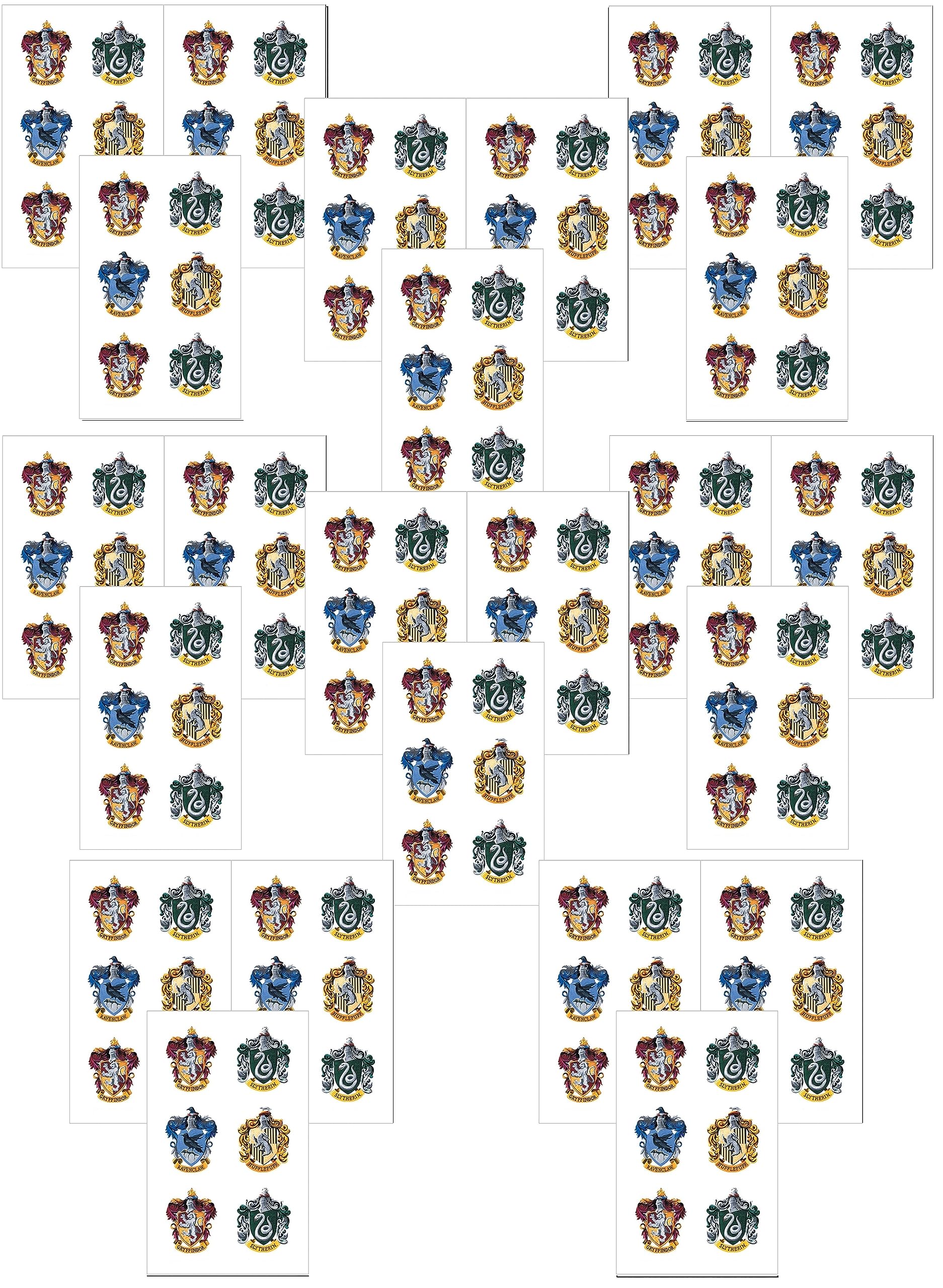 Playhouse Harry Potter Mini Hogwarts House Crests Pack of Three Perforated Sticker Half-Sheets - 8 Packs