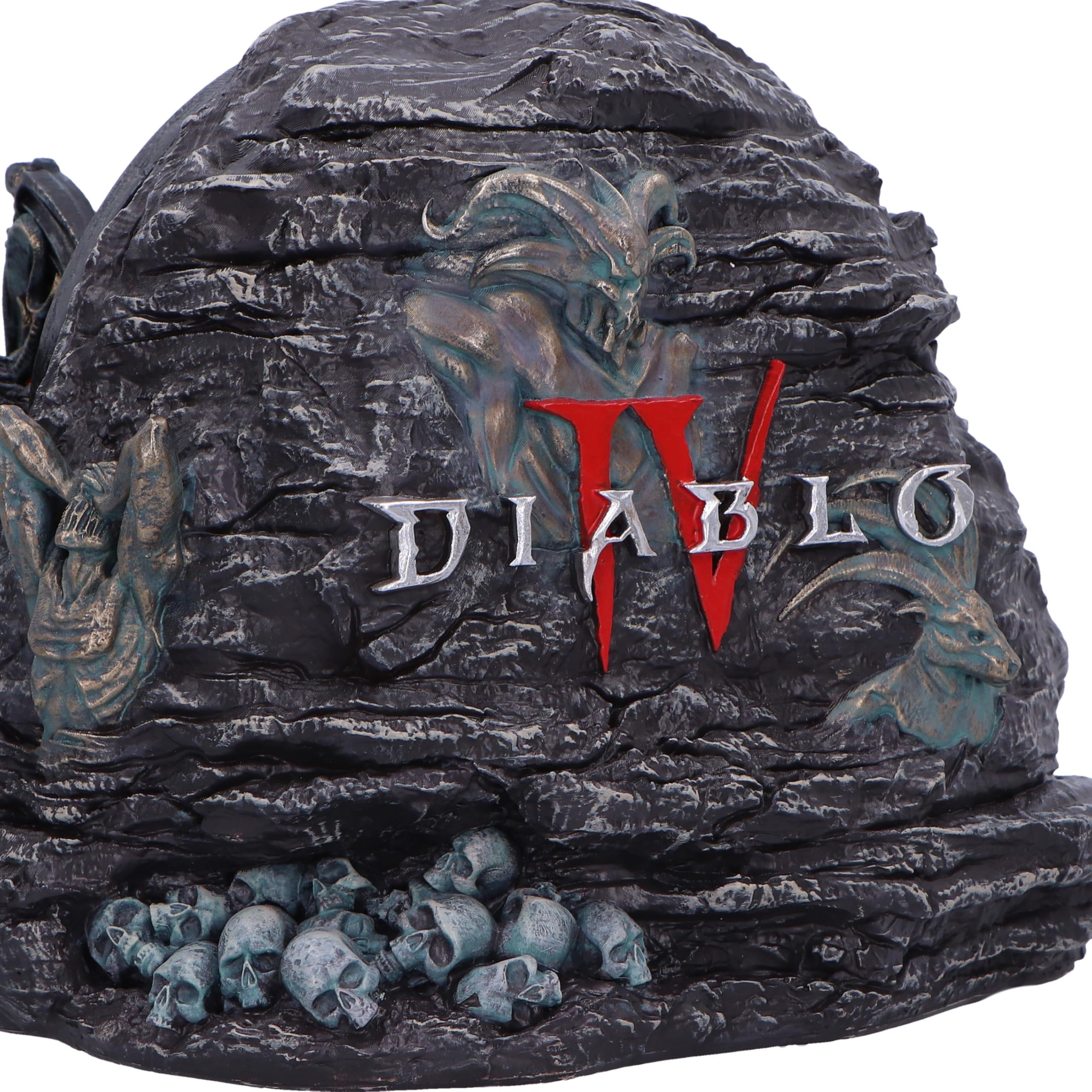 Nemesis Now Diablo IV Hells Gate Box 15,5 cm, żywica, czarny, oficjalnie licencjonowany produkt Diablo, pudełko na akcesoria do gier, mały schowek, odlewane w najlepszej żywicy, ręcznie malowane