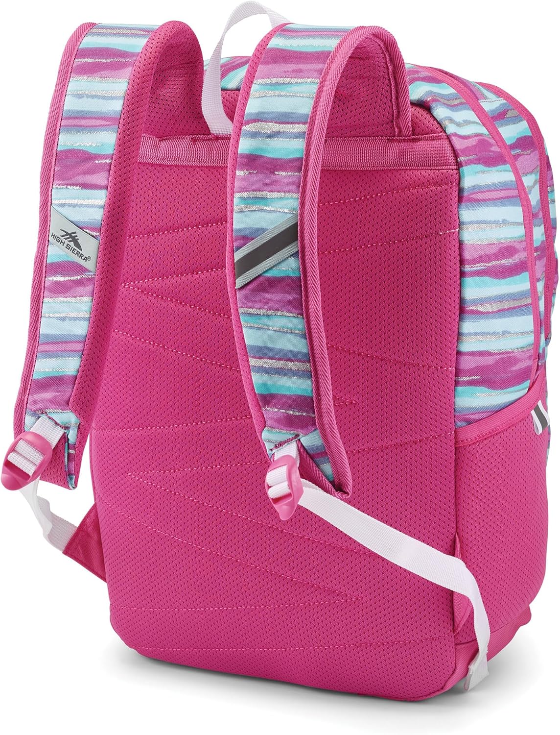 High Sierra Outburst 2.0 Carry-On Daypack Book Bag with Padded Laptop Tablet Sleeve, 360 Degree Reflectivity, Fits Most 15.6" Laptops, 28L, Watercolor Stripes