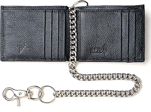 Miniatura 2 de J T C JUZAR TAPAL COLLECTION Billetera delgada de cuero plegable de alta calidad con tarjetero RFID, color negro y azul (4 pulgadas 75 x 3.75