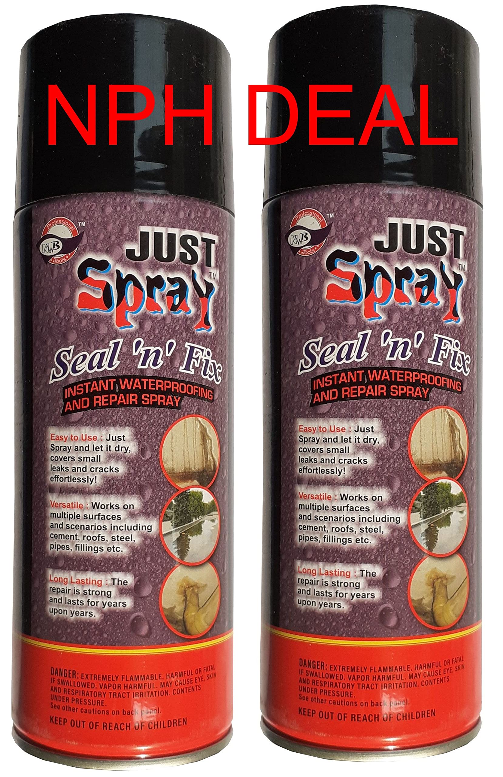 JUST SPRAY Leak Filler, Leakage Repair Waterproof Spray/Leak Proof Spray  Rubber Paint Seal/Coating Sealant For Wall, Cracks, Roof, Pipes  Waterproofing