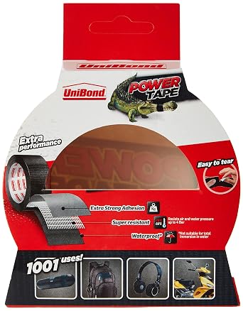 Unibond 1668019 Extra Strong Power Tape/Temperature Resistant and Waterproof/Adhesive Tape in Black / 25m