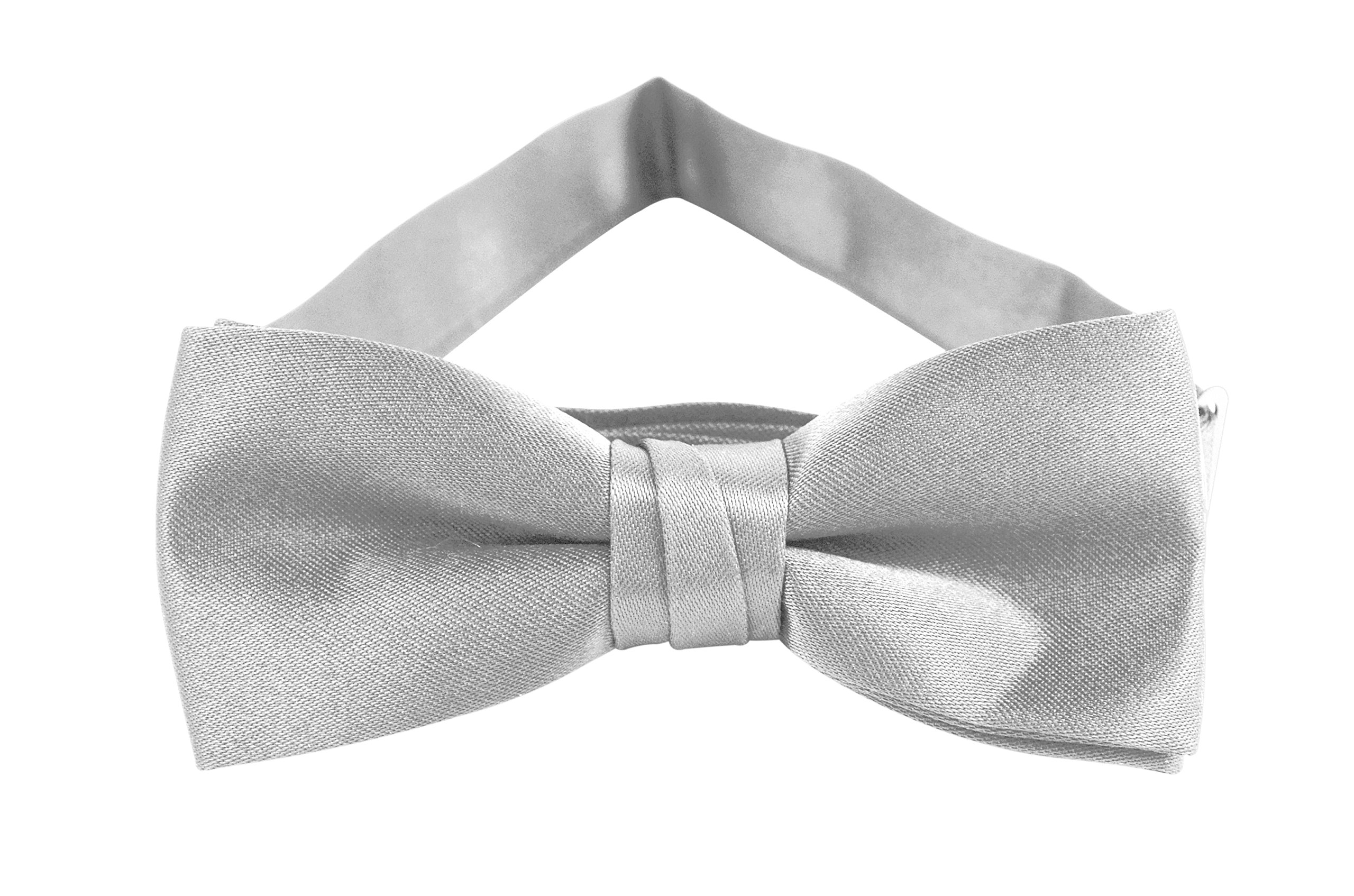 Solid Color Boys Bowtie - Silver