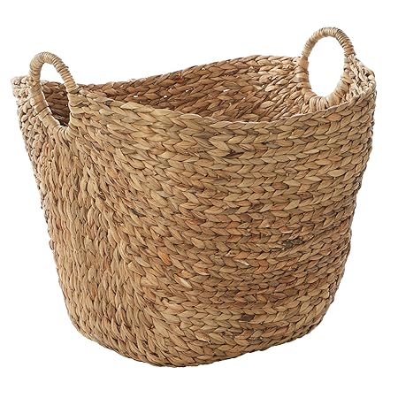 Deco 79 Seagrass Storage Basket with Ring Handles