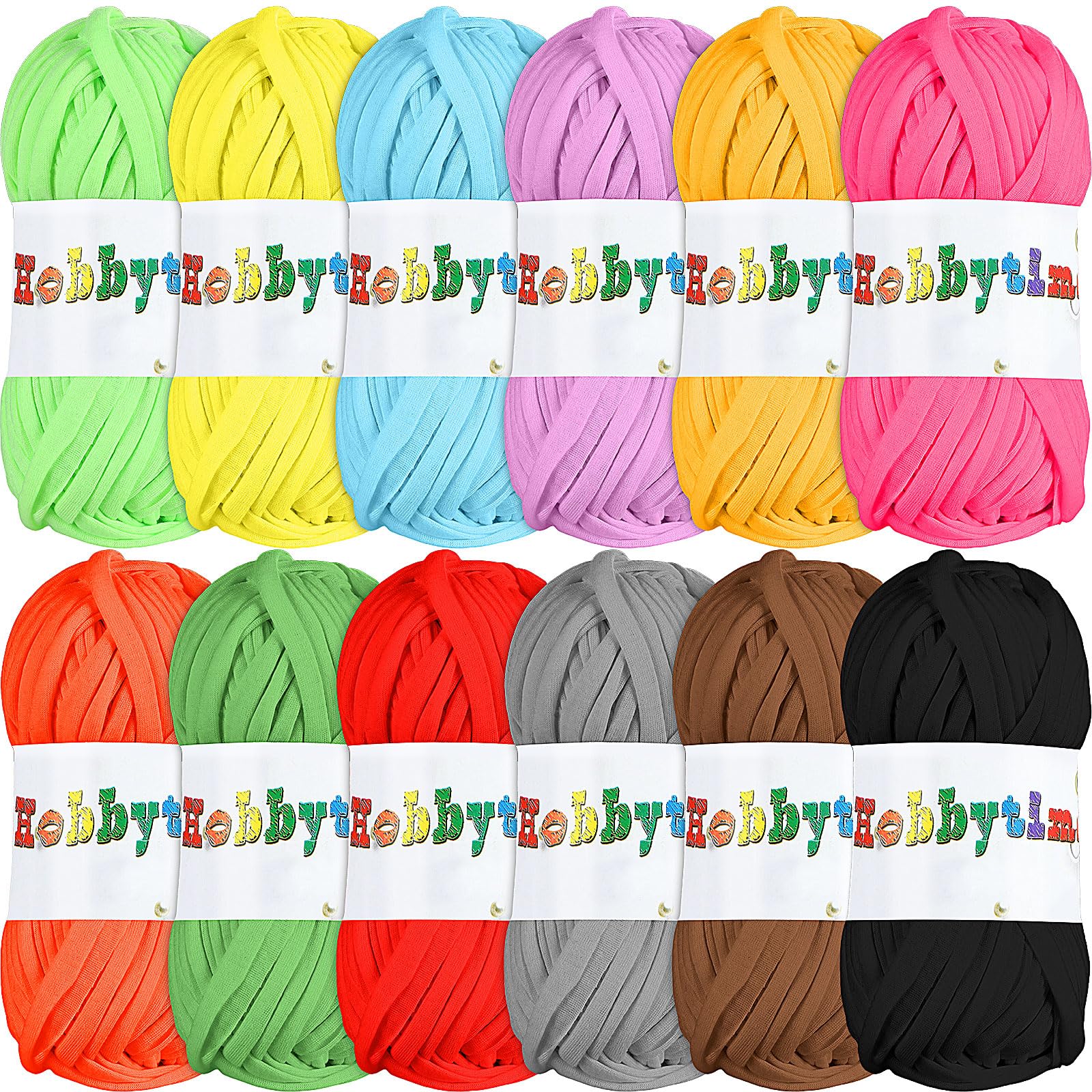 Amazon.com: Timgle 12 Pieces T Shirt Yarn Fabric Elastic Crochet
