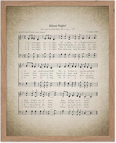 Miniatura 13 de Poster Master Póster de Noche Silenciosa – Impresión de partituras de canciones de Navidad – Arte de Partitura Musical – Regalo navideño para él,