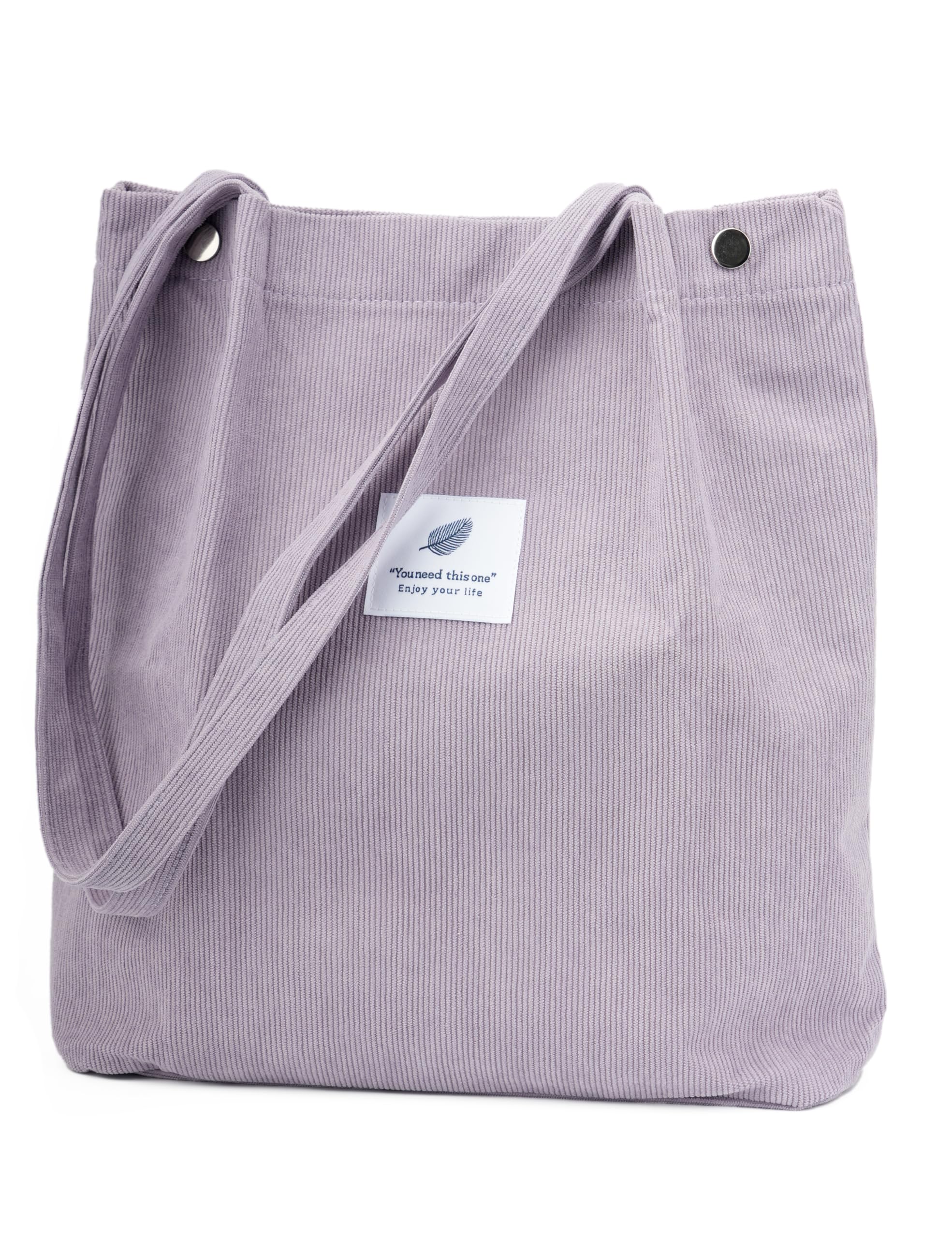 TOPASION Cute Corduroy Tote Bag Canvas Shoulder Handbags for Women Travel Shopping