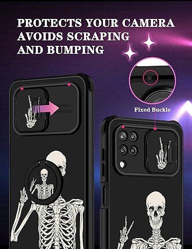 Miniatura 3 de Goocrux Funda 2 en 1 para Samsung Galaxy S20 FE 5G, esqueleto de calavera para mujeres y niñas, bonita funda gótica para teléfono, diseño de terror
