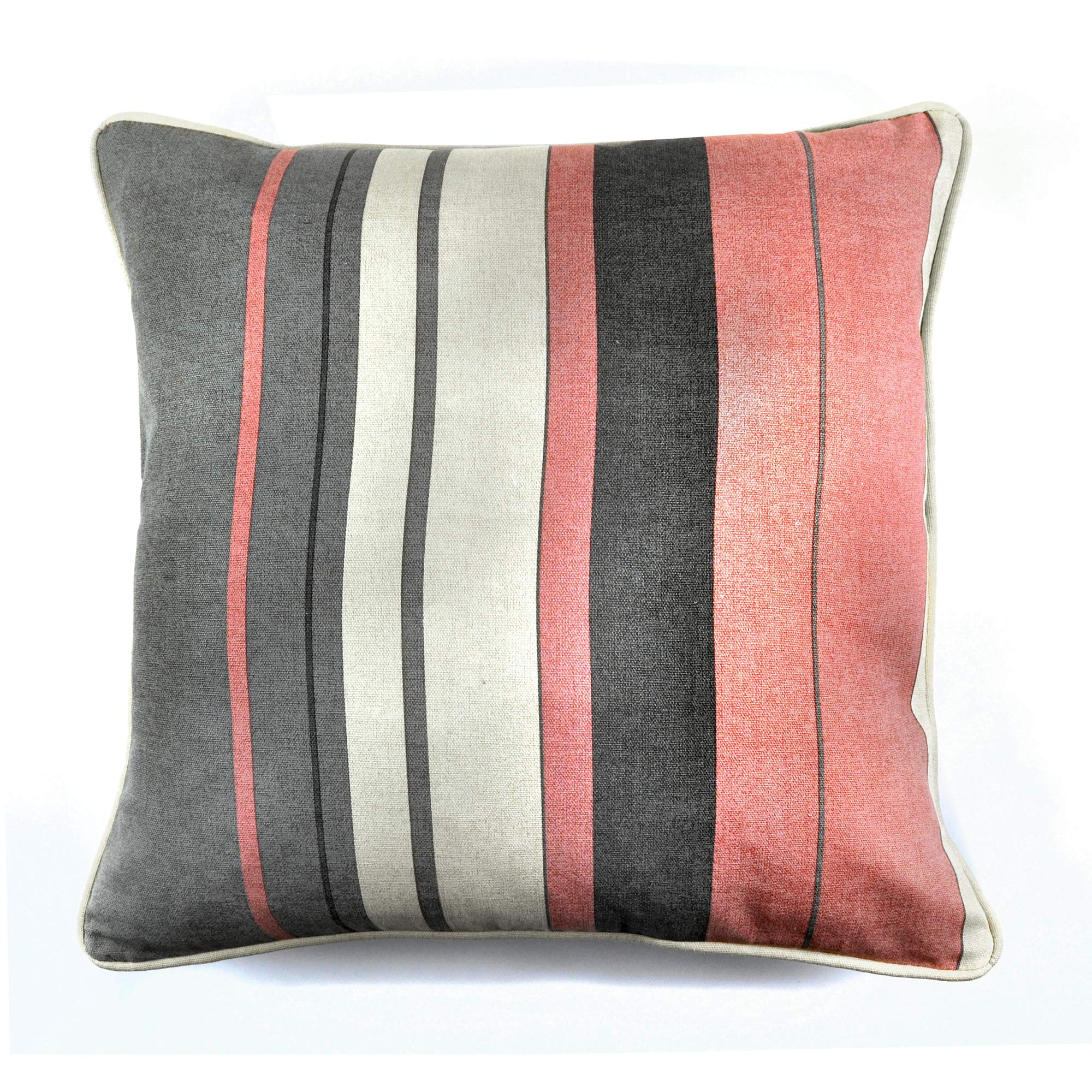 Fusion - Whitworth Stripe - 100% Cotton Cushion Cover - 43x43cm (17x17") in Blush