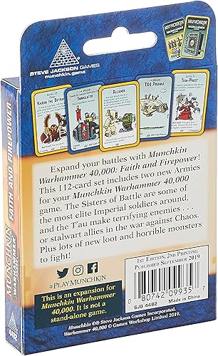 Miniatura 2 de Munchkin Warhammer 40,000 juego de cartas de fe y potencia de fuego (expansión)  112 cartas  Juego familiar  Juego de aventuras de fantasía  A