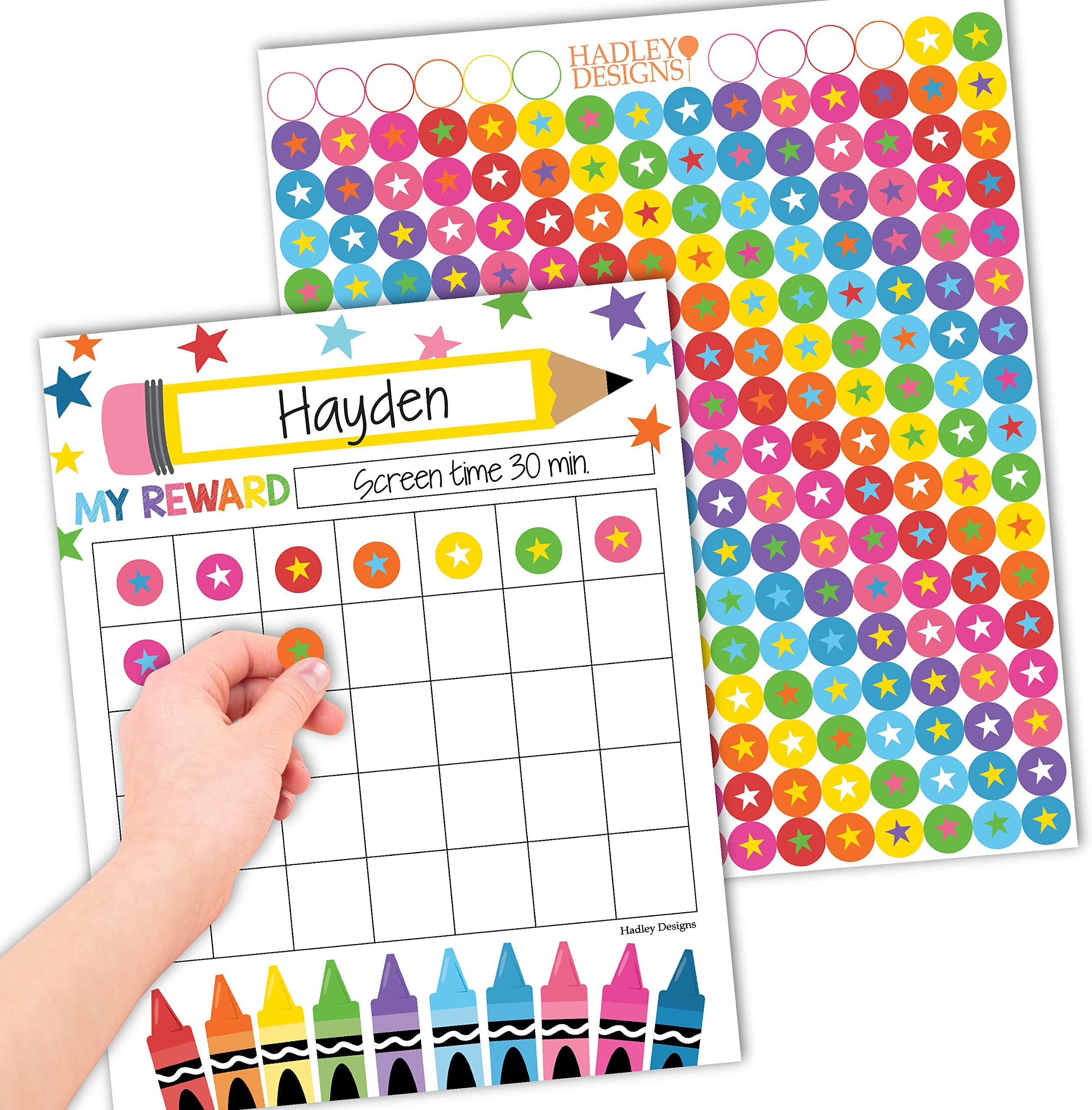 Star Sticker Chart for Kids Behavior -25 Toddler Sticker Reward Chart for Kids Incentives, Behavior Chart for Kids At Home & Classroom, Crayon Incentive Chart for Classroom Must Haves