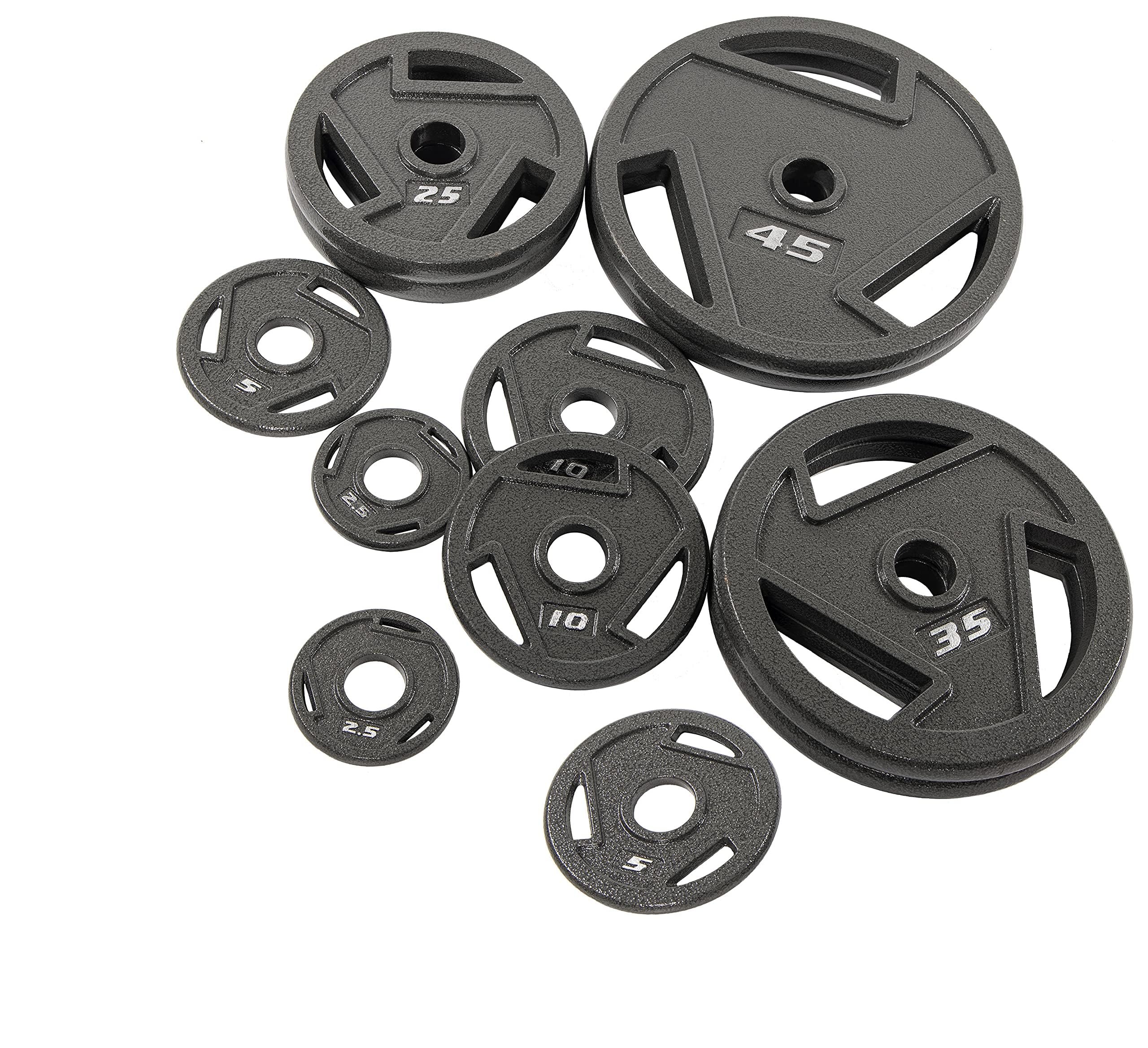 Fitvids Olympic 2-Inch Cast Iron Plate Weight Plate for Strength Training and Weightlifting, 10-Pound, Pair