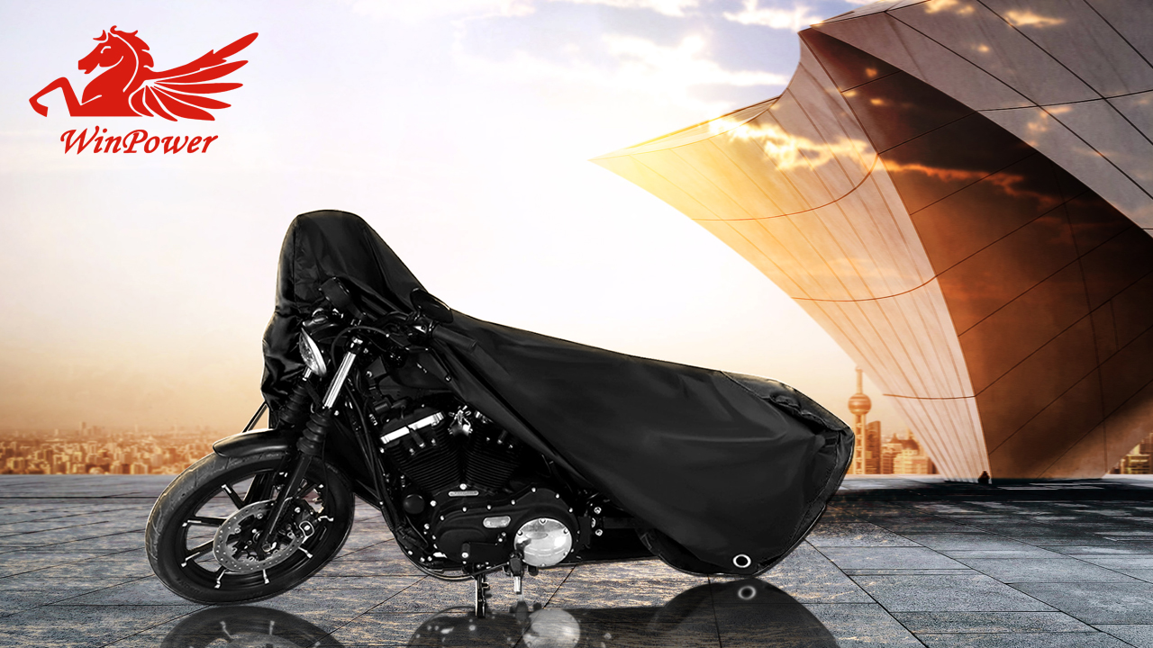 WinPower Copri Moto Copertura Impermeabile A prova di vento Anti polvere Pioggia UV Interno All'aperto Protezione con Lock-holes Borsa di stoccaggio 295 x 110 x 140cm, Extra Grande 4XL