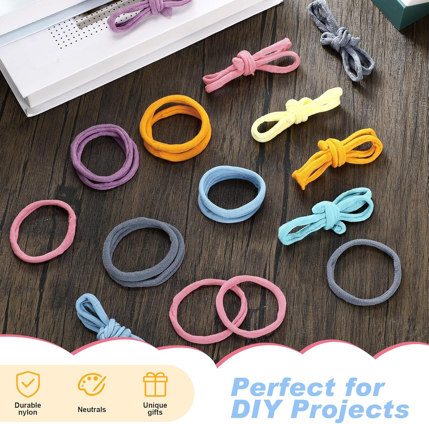 Daifunli 1000 Pcs 10 Inch Potholder Loom Loop Bulk, Weaving Loop Craft Kit, Flexible Potholder Loom, Complete Kit to Weave 18 Large, Refill Elastic Colorful Weaving for DIY Crafts (Multicolor)