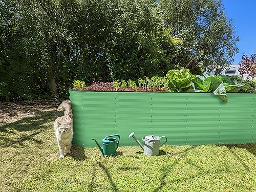 Miniatura 6 de Camas de jardín elevadas galvanizadas al aire libre  Jardinera elevada de 4 x 2 x 2 pies para jardinería, verduras, flores, caja de jardín de metal