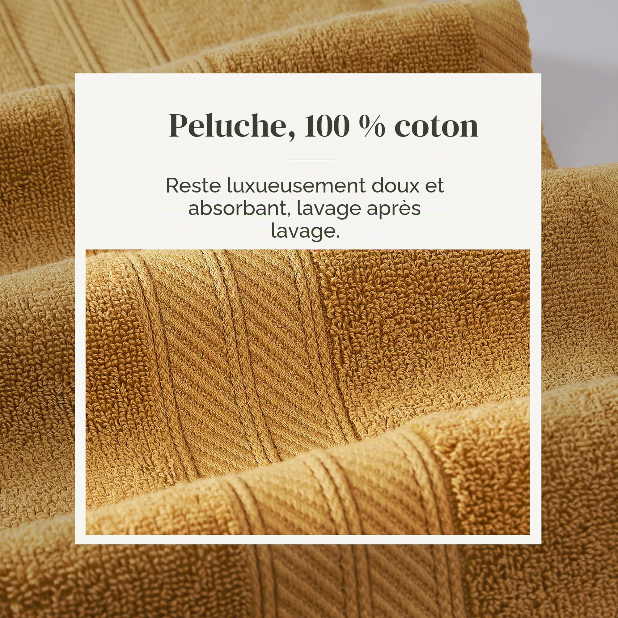 Amrapur Modern Threads Lot de 6 Serviettes Jacquard réversibles en Fil Teint en Fil – Serviettes de Bain, essuie-Mains et débarbouillettes – Super absorbantes et à séchage Rapide – 100% Coton peigné