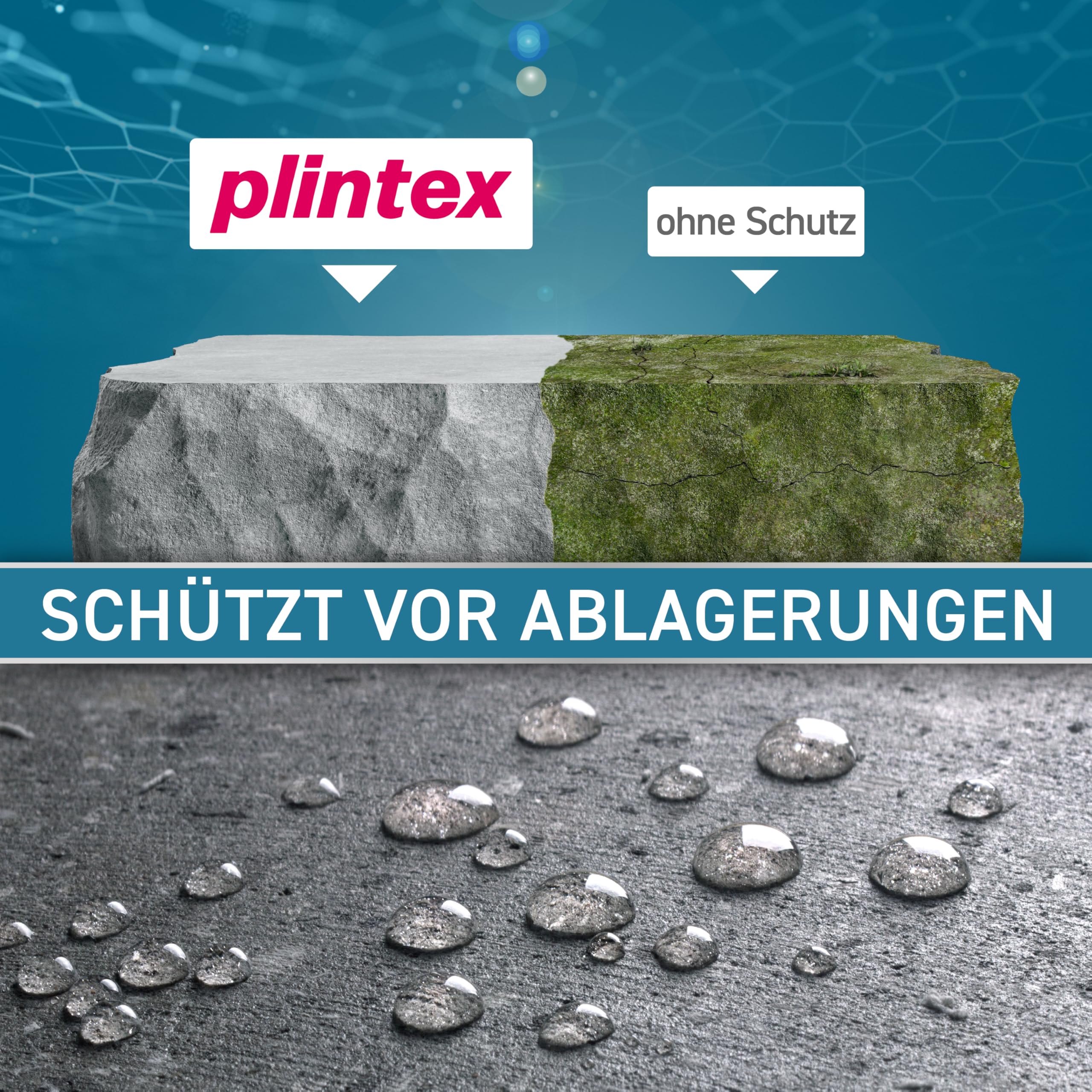PLINTEX® Steinimprägnierung Außen & Innen 5 L für ca 40-60m² - Universelle Fassaden & Stein Imprägnierung für Naturstein, Beton, Granit & Pflasterstein - Stein-Versiegelung I Made in Germany