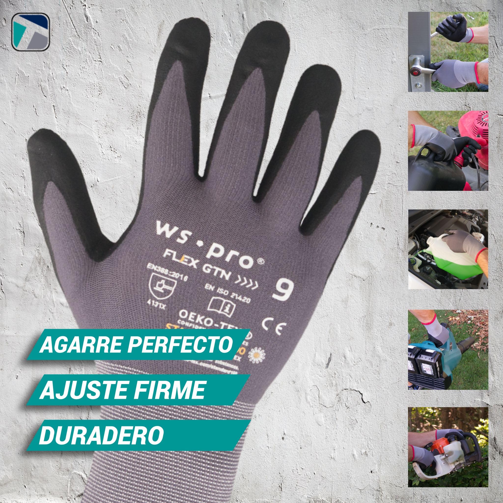 Trevendo Guantes de trabajo WS-Pro FLEX GTN - guantes de montaje - guantes de jardinería - transpirables - flexibles - para hombre y mujer, Talla 11, 72 pares