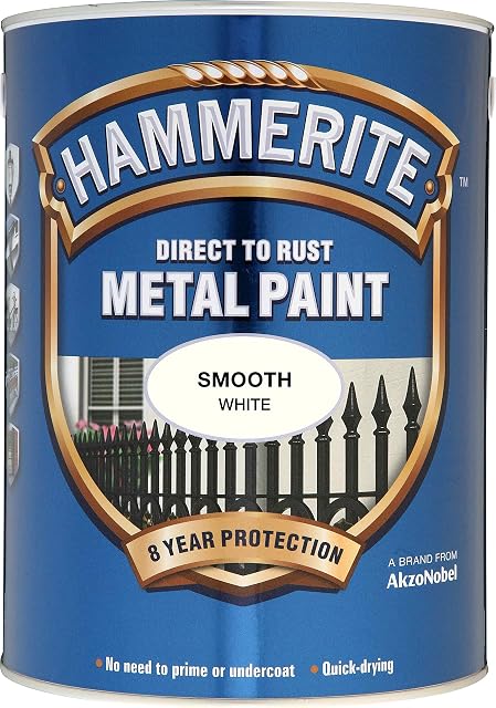 Hammerite 5084861 Direct to Rust Metal Paint 5 L - Smooth White