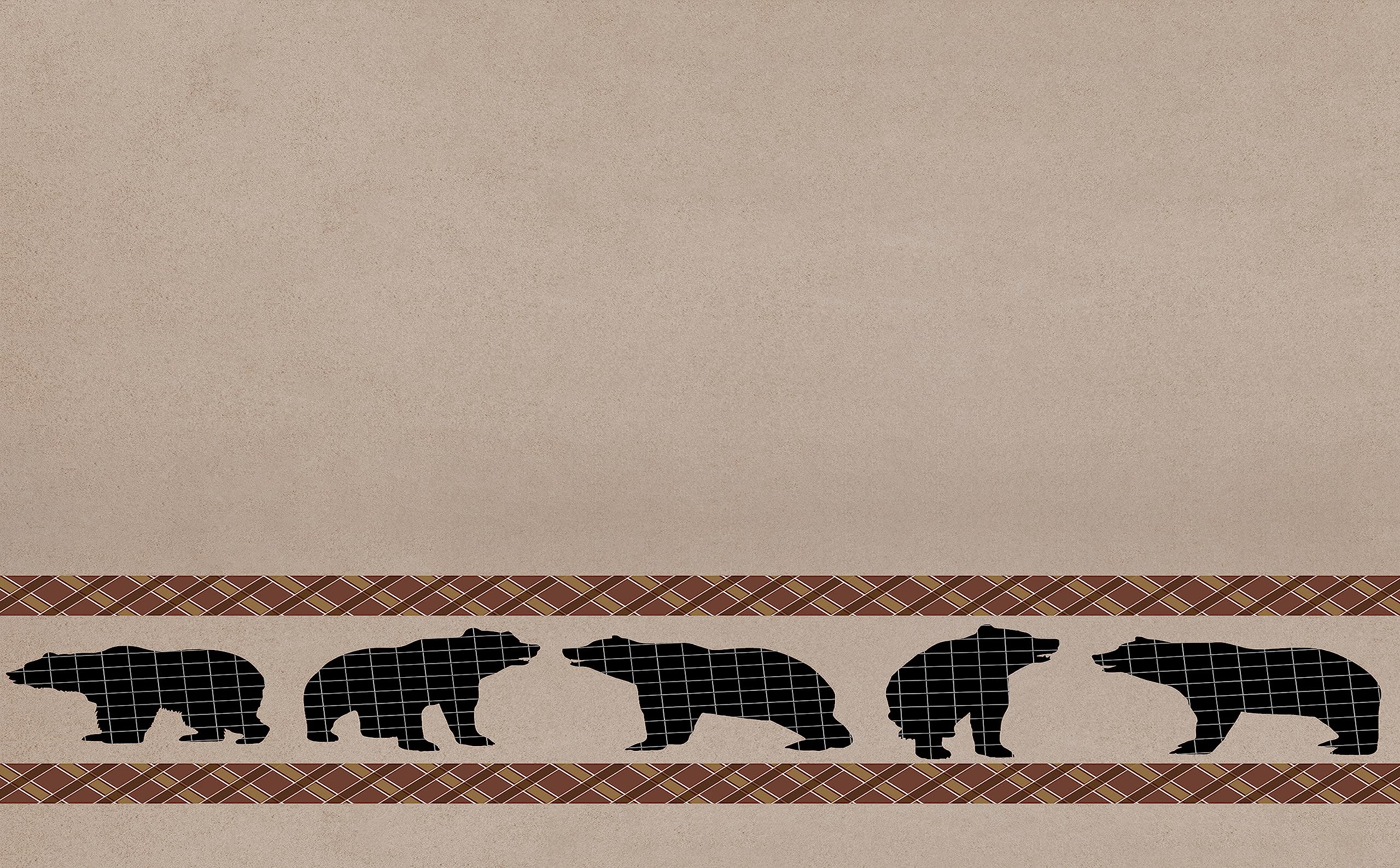 Brown Bath Rugs Black Bear Rustic Lodge Cabin Wildlife Washable Bath Mat Indoor Floor Rug Brown 29 5LX17