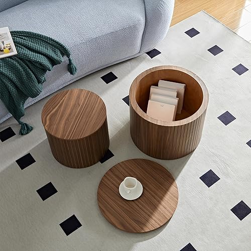 Miniatura 5 de Mesas de café, mesa de sala de estar, mesa auxiliar de cóctel de té para habitación, mesa de centro para sala, con almacenamiento, juego de 2