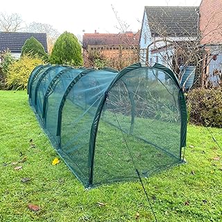 GardenSkill Poulailler Cage a Lapin Exterieur 500x100cm | Tunnel Maison pour Cochon d'Inde Poule | Enclos de Jardin pour Petits Animaux de Compagnie | Abri avec Filet de Protection | 4 Portes Zippées