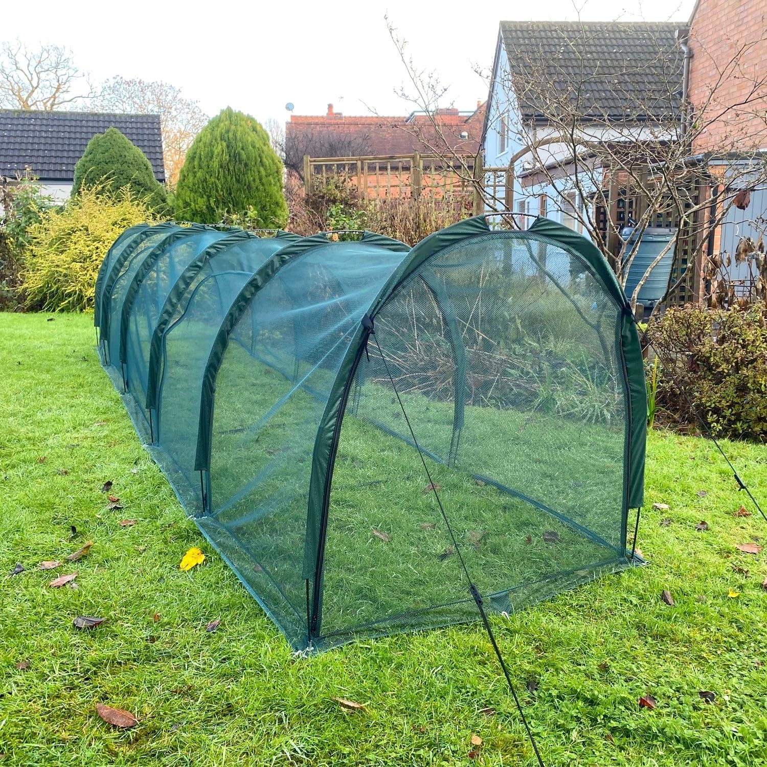 Chicken Run & Hen House Tunnel | Bird Flu Protection Coop & Pet Cage for Poultry Rabbits Tortoises - 5 x 1 x 1m H