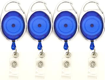 10pcs Translucent Blue Carabiner Retractable Badge ID Reel Premium Quality Retractable Badge Reel