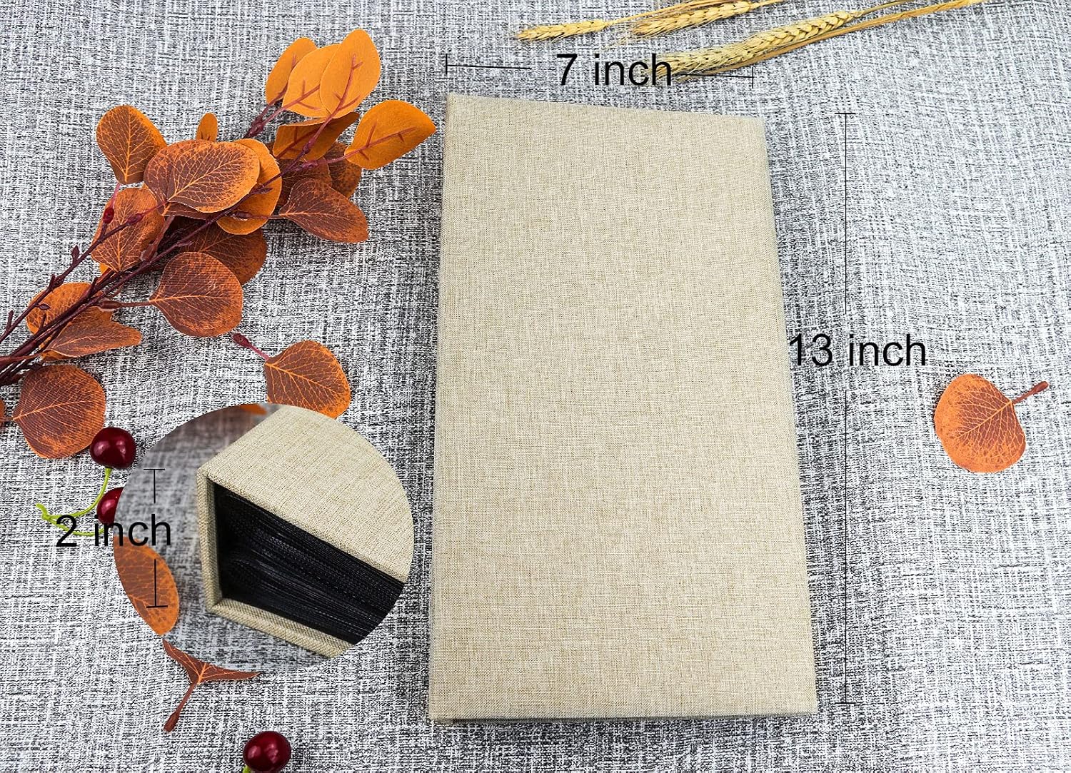 Vienrose Linen Photo Albums Slip in 6x4 300 Pockets Photobooks Black Page Large Capacity Picture Albums for Valentine Wedding Christmas Birthday - Image 3