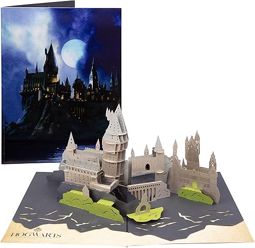 Harry Potter - Tarjeta desplegable del castillo de Hogwarts  Tarjeta desplegable hecha a mano de lujo  para todas las ocasiones, interior en blanco