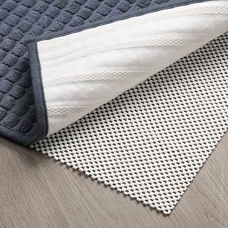 TJWODO Non-Slip Rug Pad 9x12 Feet - Extra Thick Anti-Slip Gripper for Hardwood, Tile & Laminate, Keeps Rugs Secure & Extends Life