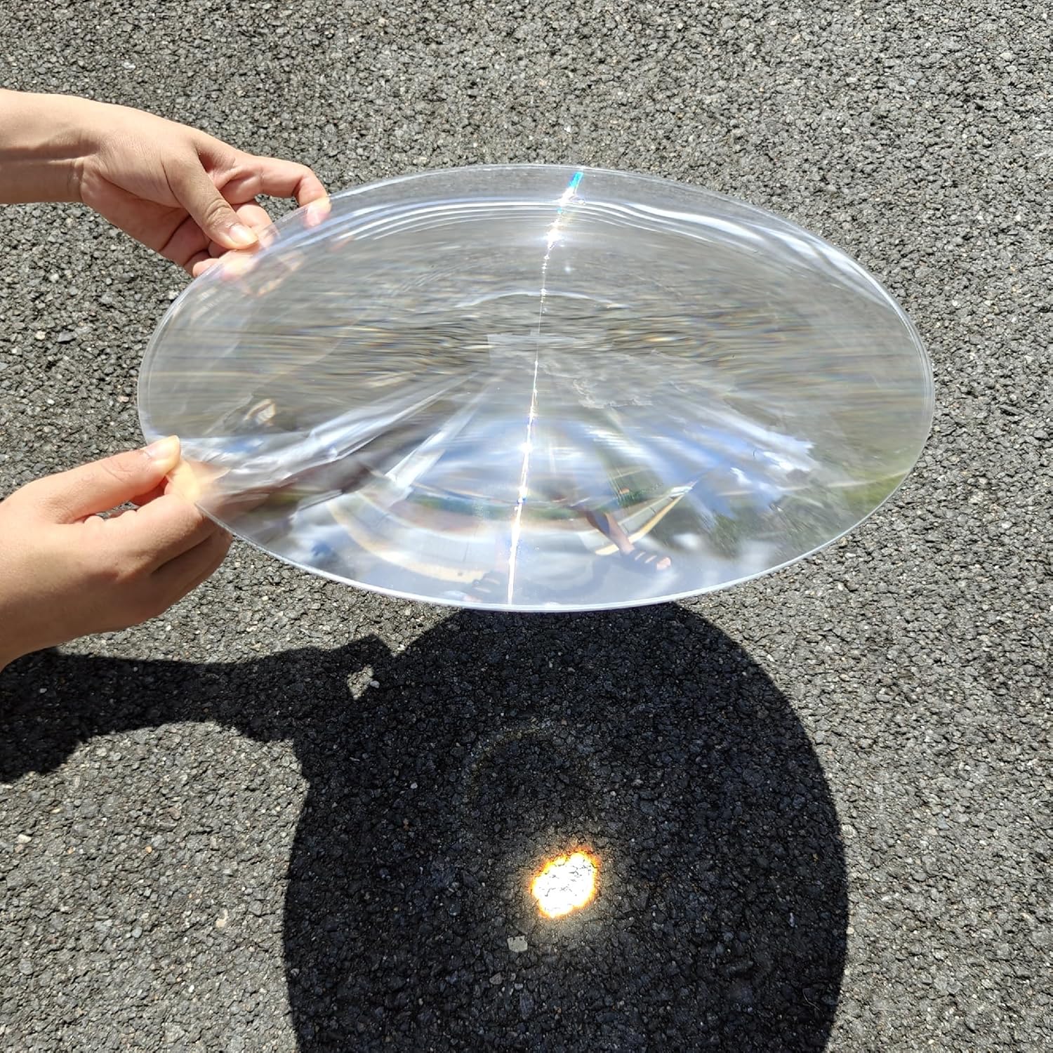 Fresnel Lens, Diameter 14.96"(380mm), Focal Length 17.71"(450mm), Solar Oven, Solar Death ray for Physics Classroom, Fire Starter for Solar Heating, Acrylic Lens (not Glass)