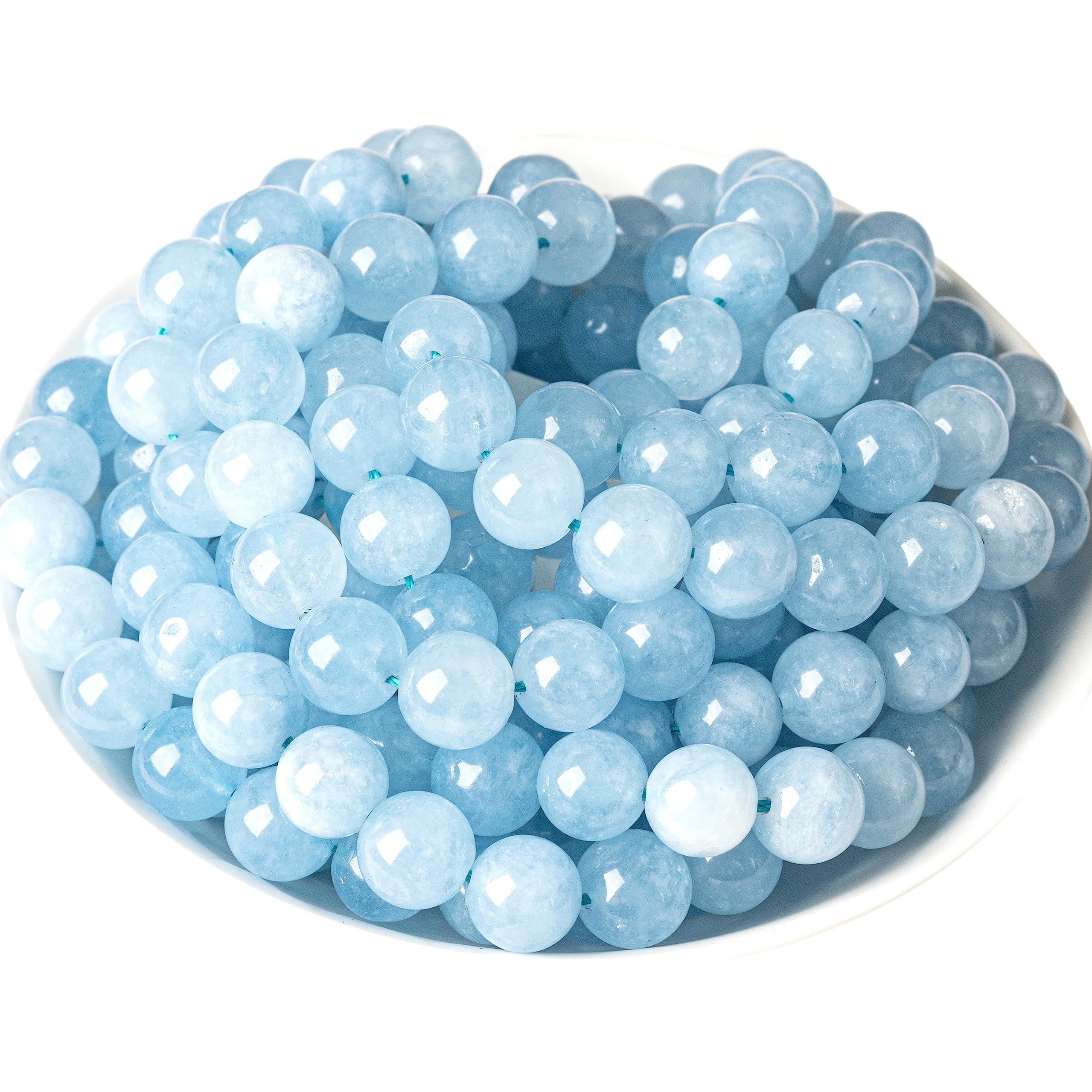45 perline rotonde in malachite gialla naturale, 8 mm, sfuse, per