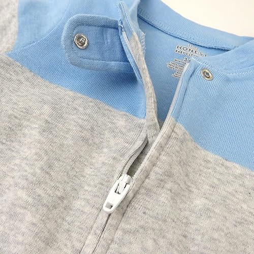 Miniatura 4 de HonestBaby Baby Sleep N' Play - Pijama de algodón orgánico con cremallera frontal y pies