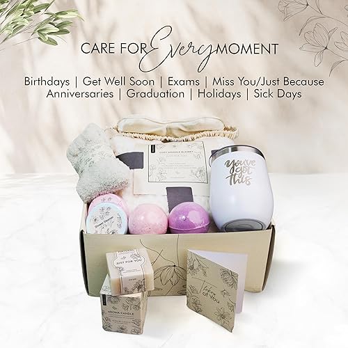 Miniatura 7 de Regalos para mujeres, paquete de cuidado, cesta de regalo con texto en inglés Get Well Soon (Get Well Soon, Feel Better, Feel Better), regalo de
