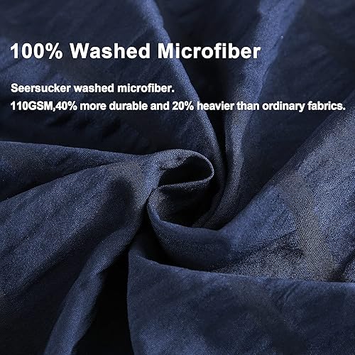 Miniatura 3 de AveLom - Funda de edredón a rayas de mil rayas, 3 piezas, cierre de cremallera, lazos de esquina, suave funda de edredón de microfibra lavada para