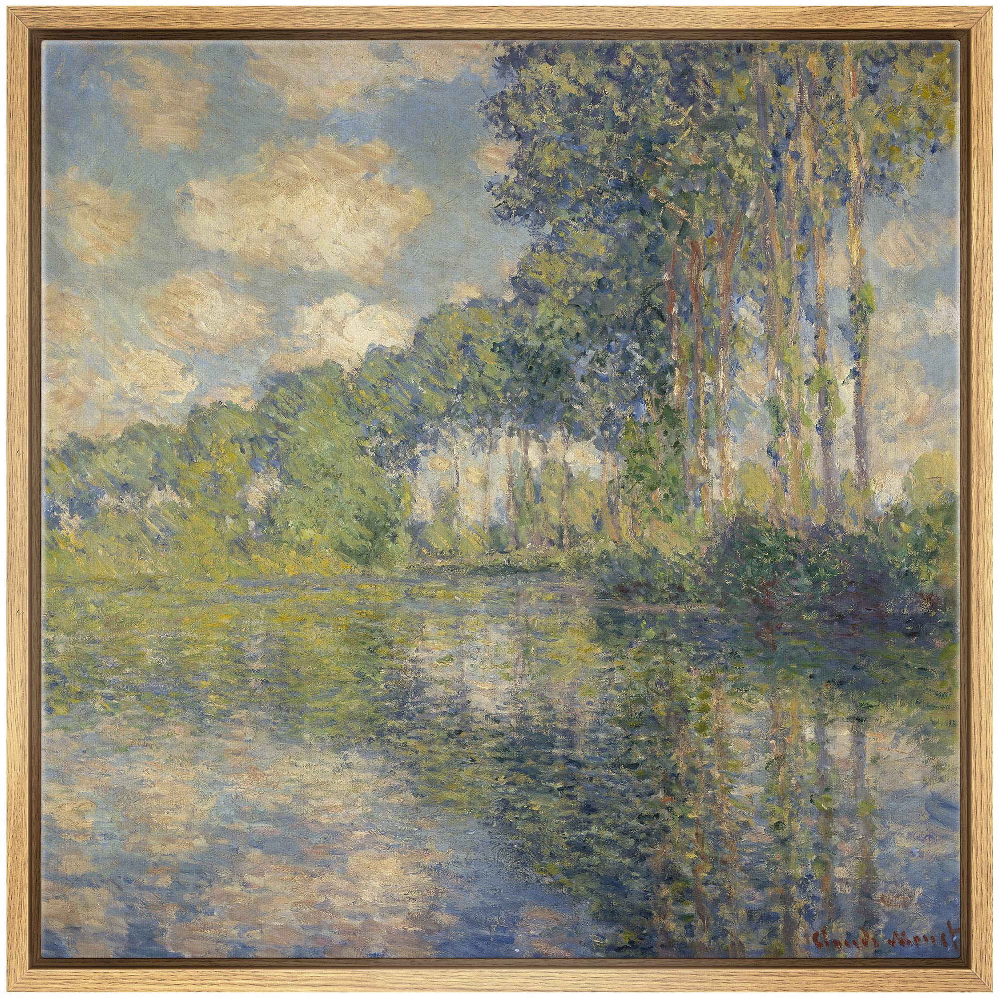 wall26 Canvas Print Wall Art Verdant Forest Landscape by Claude Monet Historic Classic Illustrations Fine Art Decorative Vintage Retro Multicolor for Living Room, Bedroom, Office - 24"x24" NATURAL