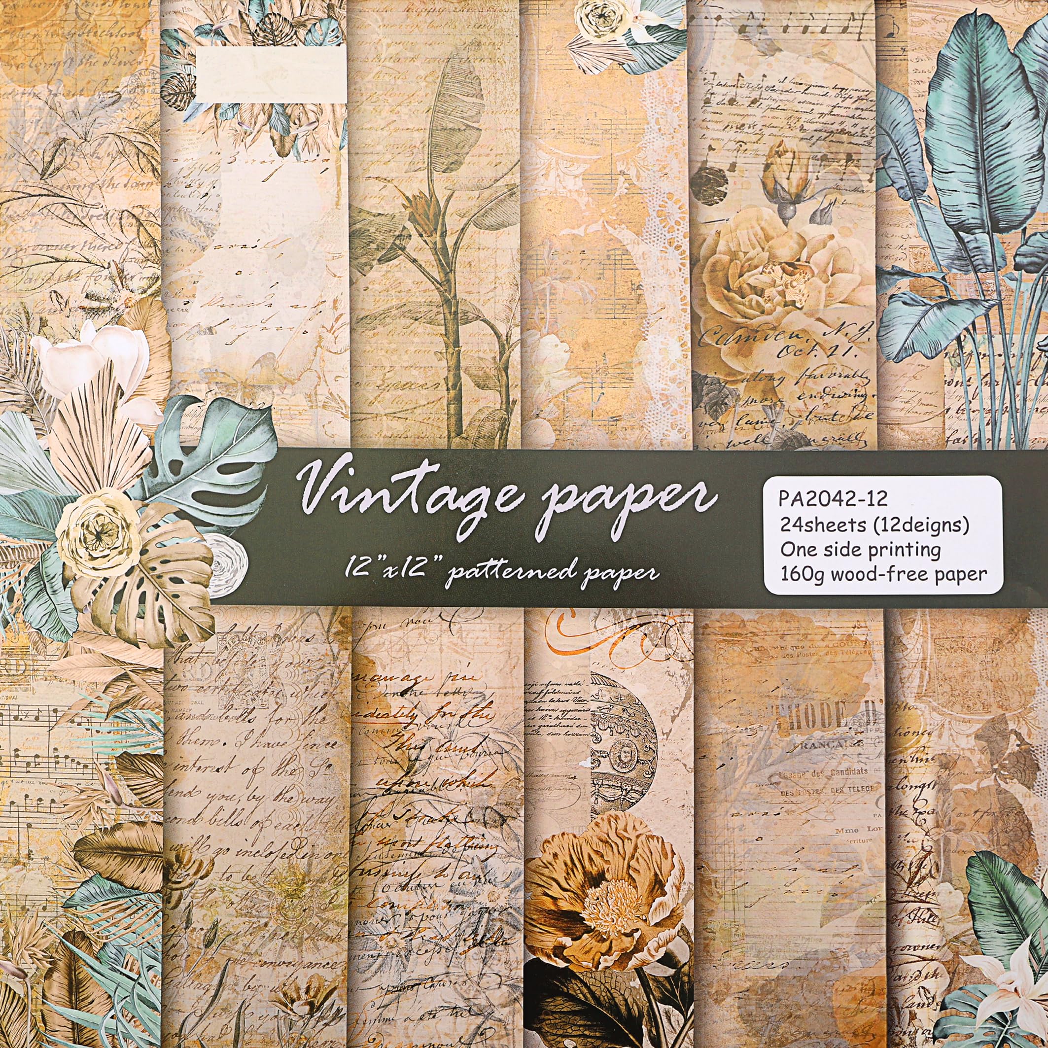 Amazon.com : 12”x12”Vintage Scrapbook Paper Pack, Vintage