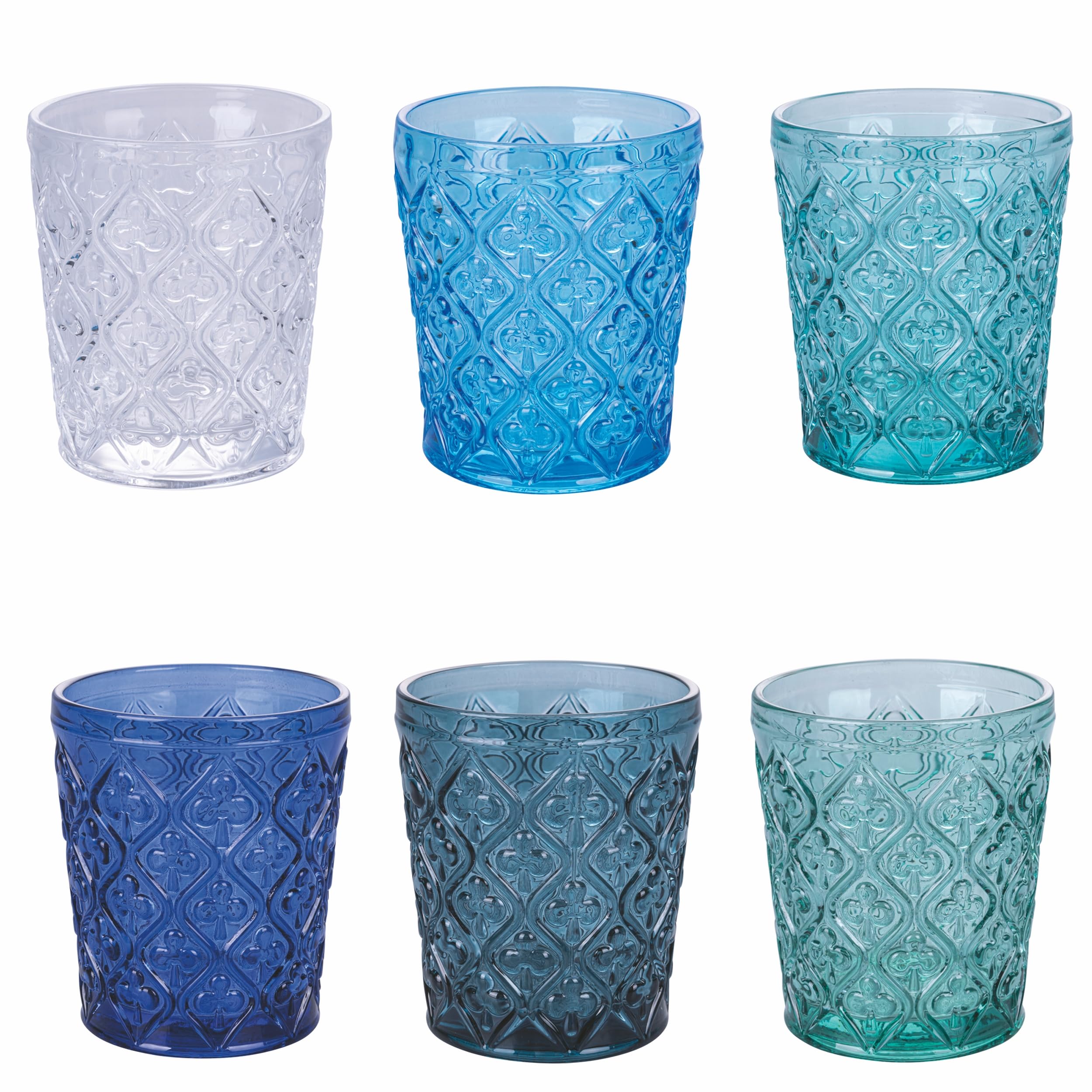 Villa D'Este - Lot De 6 Verres à Eau New Marrakech 330 Ml En Verre Gravés