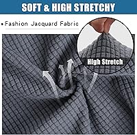 Vista 3 de Smiry Juego de 4 fundas de asiento impermeables para sillas de comedor, tela jacquard elástica, extraíble, lavable, protector de asiento, fundas